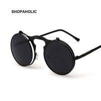 Vintage Steampunk Male Sunglasses Men Round Designer Steam Punk Metal Masculino Coating Sun Glasses for Women Oculos De Sol