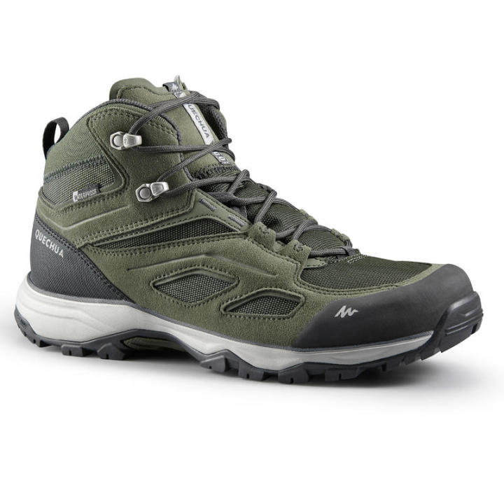 รองเท้าเดินป่ากันน้ำผู้ชาย-รองเท้าเดินป่า-รองเท้าผู้ชายกันน้ำใส่เดินป่า-quechua-mens-waterproof-mountain-hiking-shoes