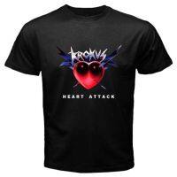 เสื้อยืดลําลอง แขนสั้น คอกลม พิมพ์ลายโลโก้ Krokus Heart Attack แฟชั่นฤดูร้อน สําหรับผู้ชาย วันพ่อ แม่  NFDX