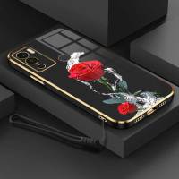 เคสสำหรับ Infinix Hot 12I น่ารักหรูหรา Stellalou ปกป้องกล้องขอบซิลิโคนแบบนิ่มพร้อมฟรีสายคล้องเคสโทรศัพท์