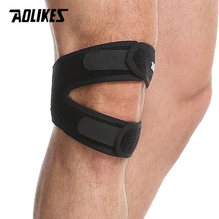 aolikes-แผ่นผ้าพันรับน้ำหนักแขน-pembungkus-lutut-แรงดัน1ชิ้นแผ่นรองเข่าสายเอี๊ยมยืดหยุ่นเข่าแผ่นรองเข่าปลอดภัยบาสเก็ตบอลเทนนิส
