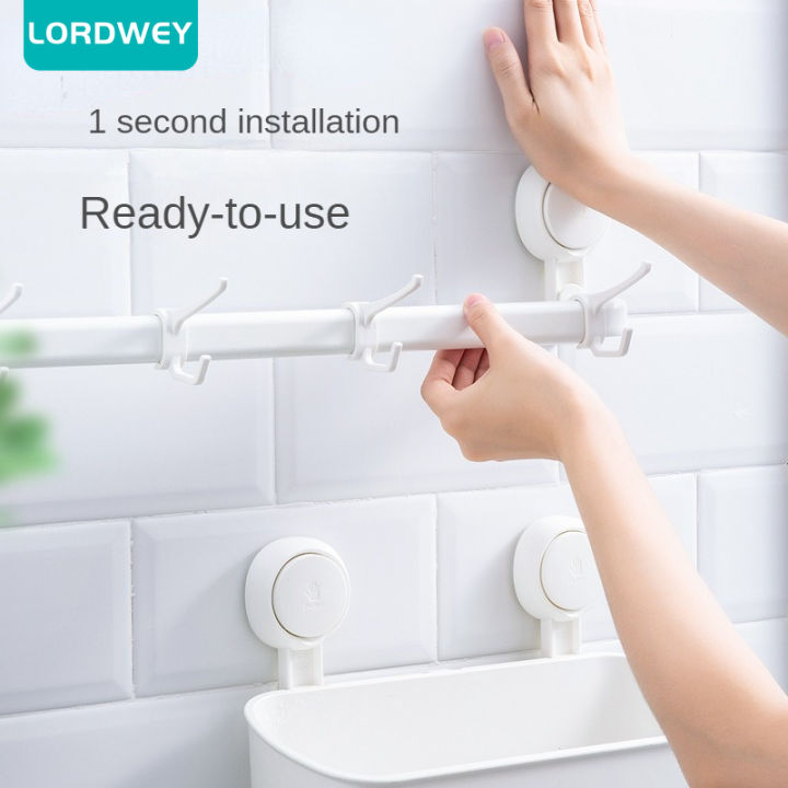 lordwey-ผ้าเช็ดตัวตะขอแขวนเสื้อแบบไม่มีรูไม้แขวนผ้าแขวนในห้องน้ำชั้นเก็บของในห้องน้ำแบบตะขอถ้วยดูด