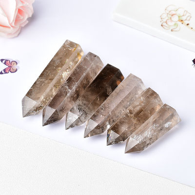 ธรรมชาติ Smoky Quartz Crystal Point Reiki Healing Stone Hexagonal Prisms Obelisk Wand Tower Energy การทำสมาธิ DIY ของขวัญ-Soneye