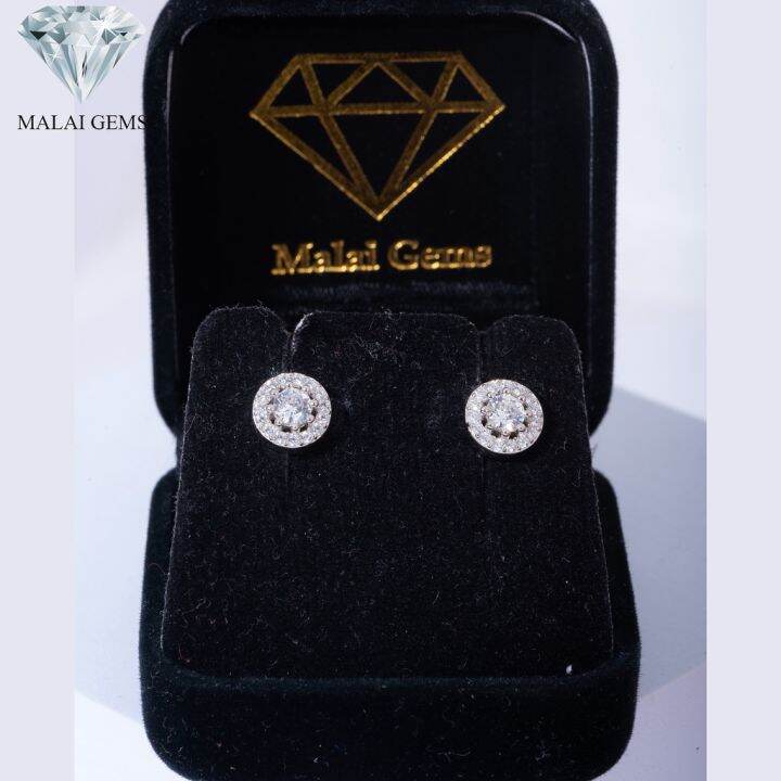 malai-gems-ต่างหูเพชร-เงินแท้-silver-925-เพชรสวิส-cz-เคลือบทองคำขาว-รุ่น-155-40e0037-แถมกล่อง-ต่างหูcz-ต่างหูเงินแท้