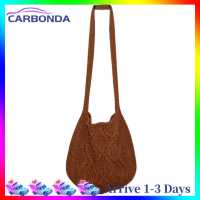 [7 Day Refund Guarantee] Women Knitted Shoulder Bags Large Capacity Weave Shopping Handbag (Beige) [Arrive 1-3 Days]