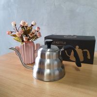 Drip Kettle Whith Thermometer กาดริปกาแฟสแตนเลส ขนาด 1.0 ลิตร พร้อมที่วัดอุณภูมิ