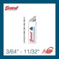 ดอกสว่านเจาะเหล็กไฮสปีด EVACUT (หุน) 3/64" - 11/32" ราคาต่อ 1 ดอก price per piece