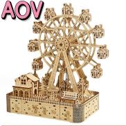 AOV 3D Wooden Puzzle DIY Basswood Ferris Wheel Crafts Music Wooden Ferris