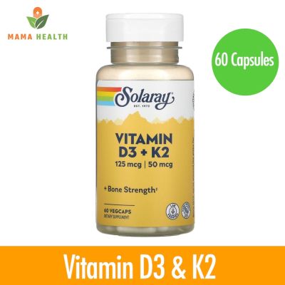 [Exp2025] Solaray Vitamin D3 + K2 Soy-Free  (5000 IU) 60 VegCaps