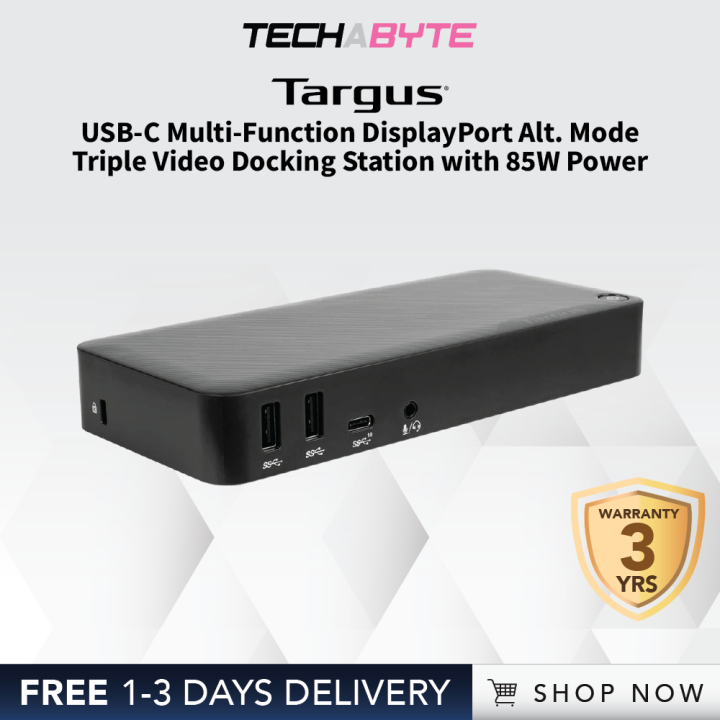 Targus Usb C Multi Function Displayport Alt Mode Triple Video Docking Station With 85w Power 3522