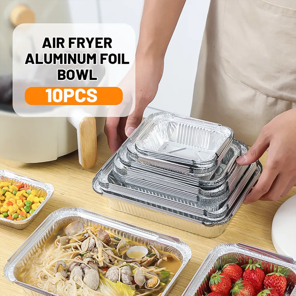 10pcs Air Fryer/ Oven Liners For Baking, Grilling, And Cooking, Aluminum  Foil Pans