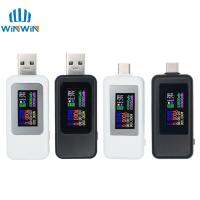 10 in 1 TYPE-C / USB Tester DC โวลต์มิเตอร์แบบดิจิตอล Amperimetro เครื่องวัดแรงดันไฟฟ้าปัจจุบันแอมป์โวลต์แอมป์เครื่องตรวจจับแอมป์เครื่องชาร์จแบตเตอรีแบตเตอรีชาร์จ