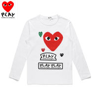 Comme Des Garcons เสื้อผ้าเสื้อยืดสตรีผู้ชายผ้าฝ้ายแท้,เสื้อผ้านิ่มแฟชั่นโปโลแขนยาวทรงหลวมเรียบง่าย