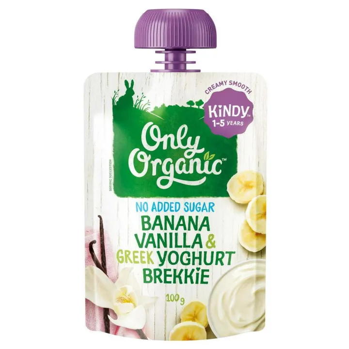 Only Organic Baby Food Kindy 1+ years Banana Vanilla & Greek Yogurt