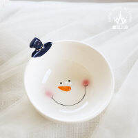 Furnishing articles of pottery and porcelain decoration of cute girl snack bowl teapot receive tank caster snowman plate tea set