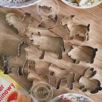 1pc Stainless Steel Farm Animal Cookies Mold Carton Horse Duck Dog Sheep Biscuit Cutter Mold Kids  Animal Party DIY Supplies Bread Cake  Cookie Access