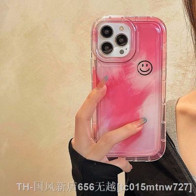 【LZ】ﺴ  Watercolor Cute Smile Phone Case For iPhone 11 13 14 Pro Max Case iPhone 12 Pro Max XR X XS SE 14 7 8 Plus Air Shockproof Cover