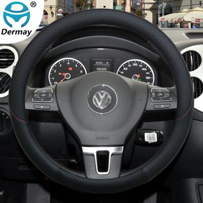 【YF】 for VW Eos Car Steering Wheel Cover Leather Sport Anti-Slip 100  DERMAY Brand Volkswagen Auto interior Accessories