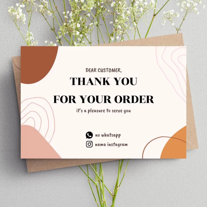 Isi 100] Thanks Card Olshop 9x5.5cm / Kartu Ucapan Terima kasih Untuk Online  Shop / Kertas Tebal | Lazada Indonesia