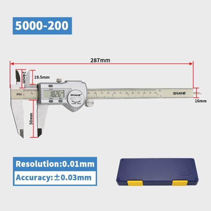 คาลิปเปอร์ดิจิตอลขนาด0-01มม-คาลิปเปอร์ดิจิตอลอิเล็กทรอนิกส์สเตนเลสสตีล-ip54-200เครื่องวัดระยะเวอร์เนีย