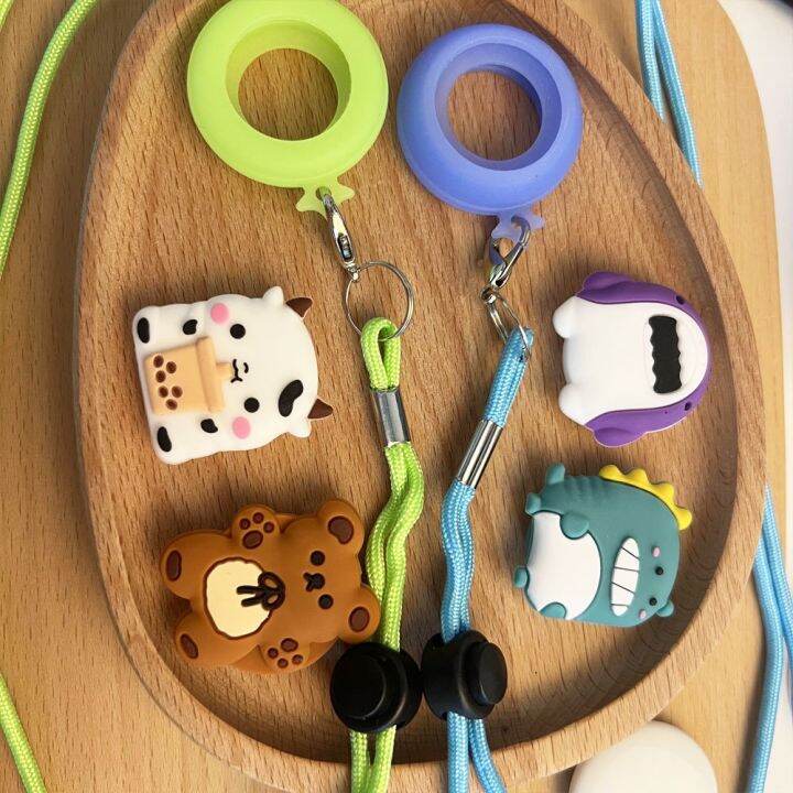 2pcs Kids AirTag Necklace, Cartoon AirTag Kid Necklace Hidden AirTag