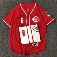 High volume jerseys MLB Baseball Jersey Letter Embroidered Hip-Hop Cardigan bf Mid-Length Half-Sleeve