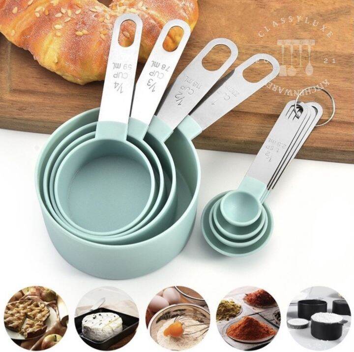 8pcs/set Stainless Steel Measuring Cups Measuring Spoons for Baking