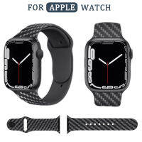 หรูหราคาร์บอนไฟเบอร์สำหรับ Apple Watch Band 41 มม.45 มม.40 มม.44 มม.38/42 มม.เข็มขัดสำหรับ iWatch Series 8 7 6 SE 5 4 3 2 BAND-Yeors