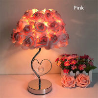 2022 Rose LED Desk Lamp Wedding Princess Wedding Room Warm Bedroom Bedside Lamp Wedding Gift Lover Romantic Night Light Ornament