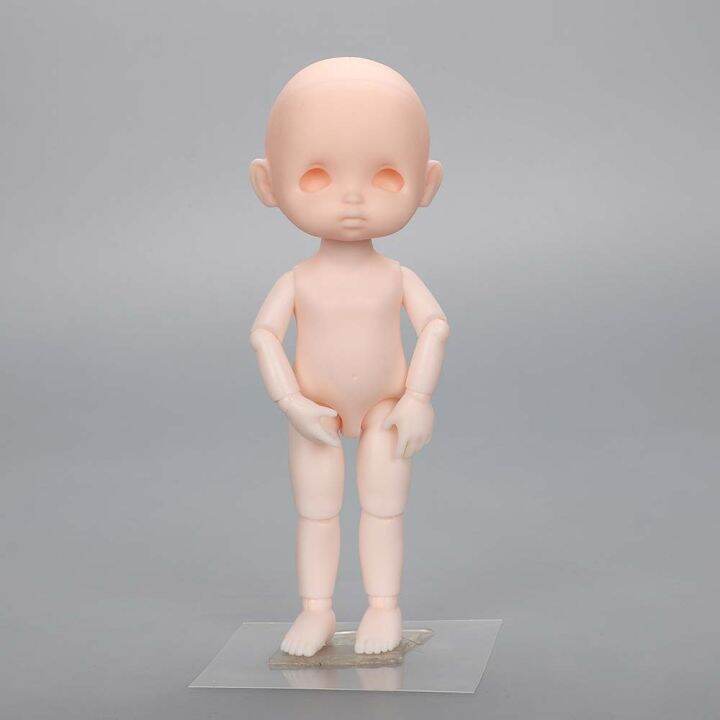 16cm-bjd-doll-13-moveable-jointed-dolls-with-smile-pig-face-naked-white-nude-women-body-no-face-up-without-hair-to-makeup-dolls