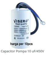 Kapasitor pompa air 10uF visero per 10pcs