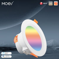 MOES สมาร์ท LED ดาวน์ไลท์ Zigbee ลดแสงรอบจุดไฟ710วัตต์ RGB เปลี่ยนสีอบอุ่นแสงเย็น Alexa Home Vocie