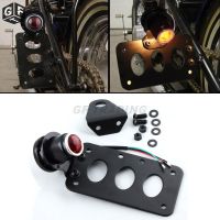 Auto LED Black Side Mount Bullet Integrated License Plate Bracket Tail Light Brake Light For Harley Sportster Bobber Chopper