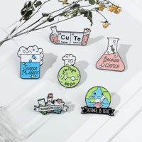 New Cartoon Reagent Bottle Chemistry Series Alloy Brooch Creative Letter Tube Bottle Shape Badge Fashion Brooches Pins