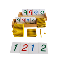 2021Kids Math Toys Decimal System Early Learning Tools Simple Version Bank Game Set PVC Number Cards 1-9000 Montessori Materials