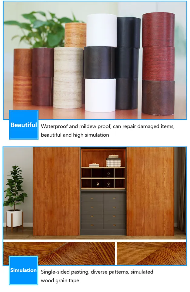 TTMU 4.5m/Roll Wood Grain Repair Tape Skirting Line Floor Decorative  Sticker Furniture Renovation