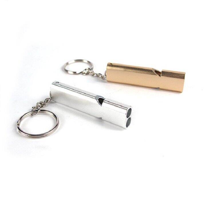 dual-tube-survival-whistle-portable-aluminum-safety-whistle-for-outdoor-hiking-camping-survival-emergency-keychain-multi-tool-survival-kits