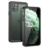 ซองกันน้ำ Inkolelo สำหรับ iPhone 11 Pro Max 6,5นิ้วฝาครอบป้องกันเต็มรูปแบบกันกระแทกสำหรับ iPhone 11 Pro Max (สีดำ)