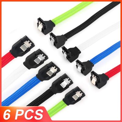 【jw】❈  Lecolli 6Pc HDD 3.0 III Data Cable to Hard Disk Drive Cord Sata3 Straight 6Gb/s Motherboard