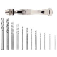 Hand Pin Vise,20 Pcs Drill Bits, Precision Hand Drill Rotary Tool with Mini Twist Drill Bits Set,for Resin Casting Molds