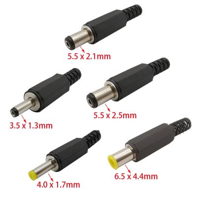 10Pcs 3.5 x 1.3mm 5.5 x 2.1mm 5.5 x 2.5mm 6.5 x 4.4mm DC Power Male Plug Jack Adapter Wire Charging Plug Electric Connector Electrical Connectors