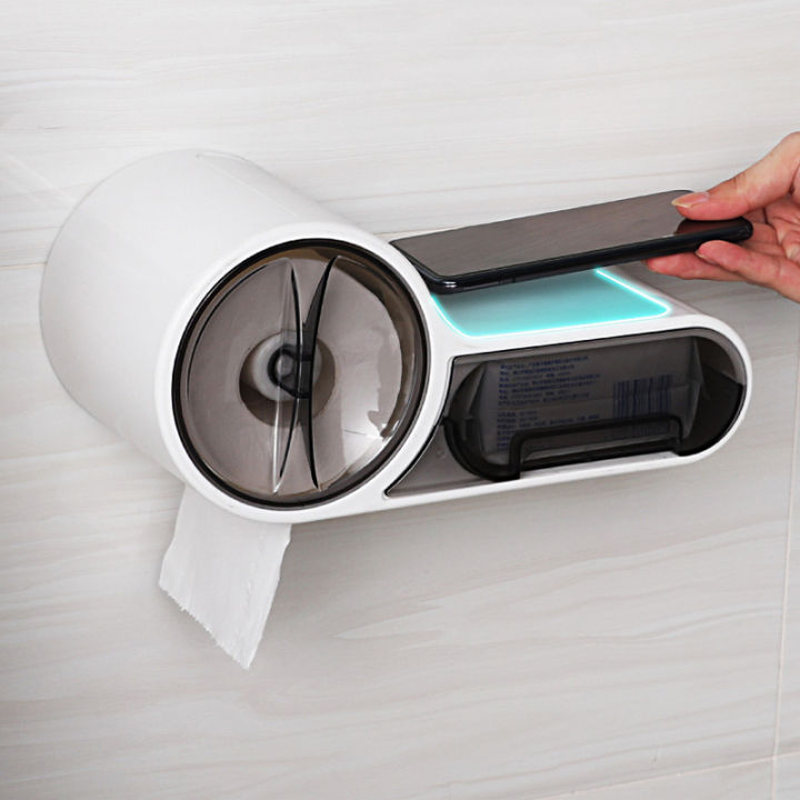 bathroom-multifunctional-waterproof-toilet-paper-box-perfume-shelf-transparent-press-flip-cover-with-ashtray-free-punch