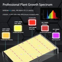 LED Grow Light 2000W Dimmable Full Spectrum Grow Light 576PCS LEDs High PPFD สำหรับความคุ้มครอง6x6FT,Veg และ Blooming Model