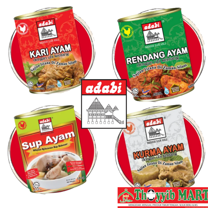 ADABI DALAM TIN KARI AYAM // RENDANG AYAM // KURMA DAGING // SUP AYAM ...