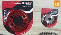 DALE (เดล) สเตอร์หน้าเลส (420)-14T+สเตอร์หลังกลึงสีแดง (420)-30T / 32T สำหรับ เวฟ110i / WA125 / WA100s U-Box / MSX จำนวน 2 ชิ้น