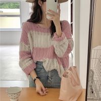 ✚✖✤ [Ready Stock] Spring Summer Hollowed Out Colorful Striped Loose Thin Knitted Sweater