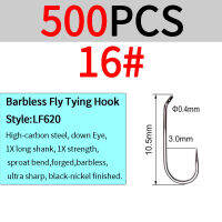 Vampfly 500pcs or 1000pcspack Fishing Barbless Fly Tying Hook 1X Long Shank Hook For Knitting Small NymphsWet FliesDry Flies