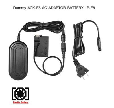 Dummy Battery ACK-E8 AC Adapter Battery LP-E8 for Canon 700D 650D 600D **พร้อมส่ง**