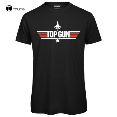 Top Gun Logo Mens T-Shirt - Officially Licensed Black Topgun Screen Printed Top 【Size S-4XL-5XL-6XL】
