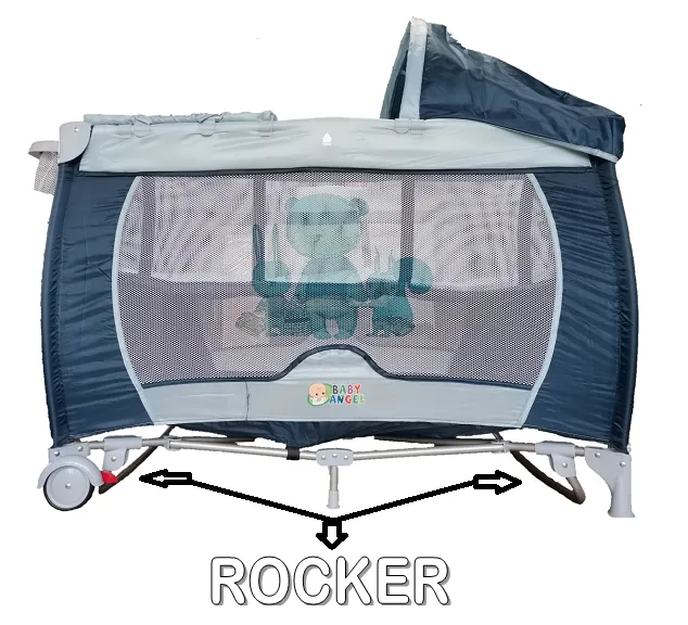 Baby Angel Crib Blue with rocker and diaper changing station Baby Angel